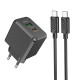 Сетевое зарядное устройство с кабелем HOCO CS14A Ocean PD20W+QC3.0 charger set (Type-C to Type-C) Black