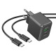 Сетевое зарядное устройство с кабелем HOCO CS14A Ocean PD20W+QC3.0 charger set (Type-C to Type-C) Black