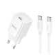 Сетевое зарядное устройство с кабелем HOCO C148A Charm single port PD30W charger set (C to C) (EU) White