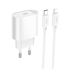 Сетевое зарядное устройство с кабелем HOCO C109A(PD20W) Fighter single port PD20W charger set (C to iP) White