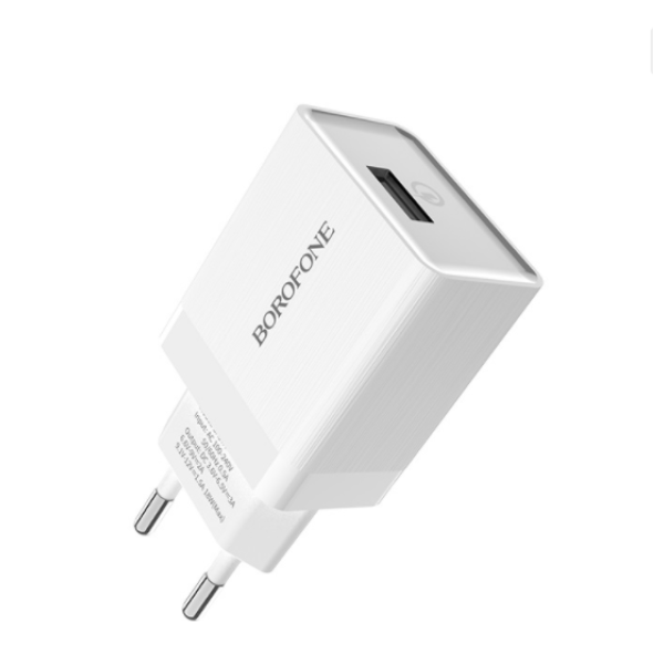 Сетевое зарядное устройство с кабелем BOROFONE BA20A Sharp single port charger set (Micro) 10.5W White