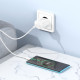 Сетевое зарядное устройство с кабелем BOROFONE BA72A Spring single port QC3.0 charger set (Type-C) 18W White