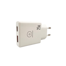Сетевое зарядное устройство WUW-C217 PD 25W USB A + Type-C white