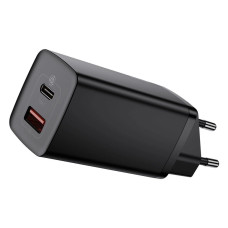 Сетевое зарядное устройство Baseus GaN2 Lite Quick Charger C+U 65W EU Black