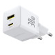 Мережевий зарядний пристрій з кабелем Baseus Palm Fast Charger C+U 30W EU Moon White (з USB-C на USB-C 60W (20V/3A) 1 м Moon White)