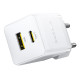 Мережевий зарядний пристрій з кабелем Baseus Palm Fast Charger C+U 30W EU Moon White (з USB-C на USB-C 60W (20V/3A) 1 м Moon White)
