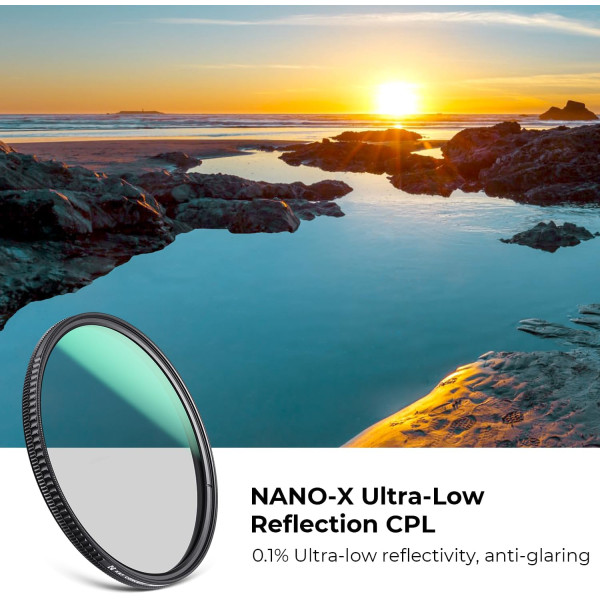 Світлофільтр K&F Concept Nano-X Series Ultra-Low Reflection CPL Filter 72mm (KF01.2479)