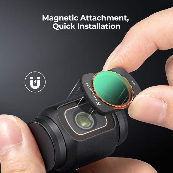 Поляризационный магнитный светофильтр K&F Concept для DJI Osmo Pocket 3 Multi Coated HD Optical Glass Filter (KF01.2532)