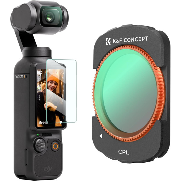 Поляризационный магнитный светофильтр K&F Concept для DJI Osmo Pocket 3 Multi Coated HD Optical Glass Filter (KF01.2532)