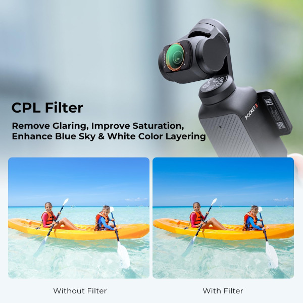 Поляризационный магнитный светофильтр K&F Concept для DJI Osmo Pocket 3 Multi Coated HD Optical Glass Filter (KF01.2532)