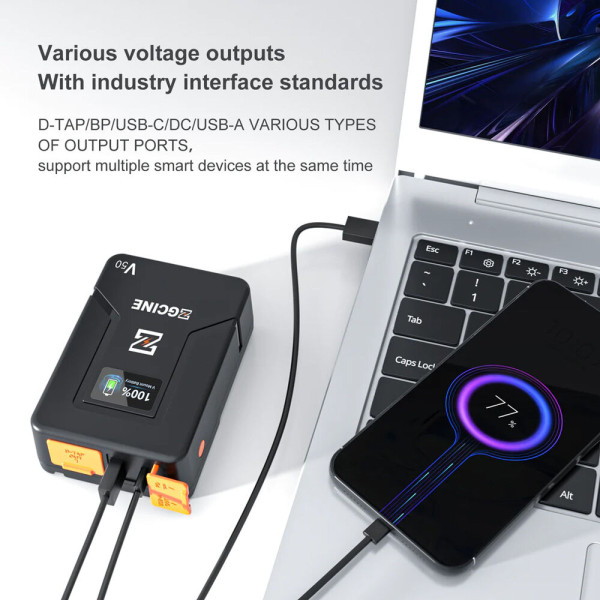 Акумулятор ZGCINE V50 (50Wh) Pocket-Size V-Mount Battery USB-C PD in/out Fast Charging (ZG-V50)