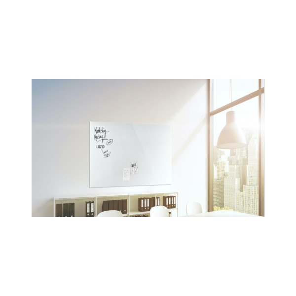Доска стеклянная магнитно-маркерная 1200x900 белая Magnetoplan Glassboard-White (13404000)