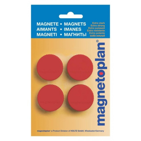 Магниты круглые 34/2 блистер красные Magnetoplan Discofix Magnum Red Set (16600406)