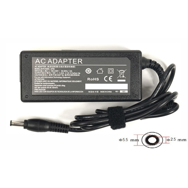 Блок питания для ноутбуков PowerPlant ACER, ASUS 220V, 19V 65W 3.42A (5.5*2.5)