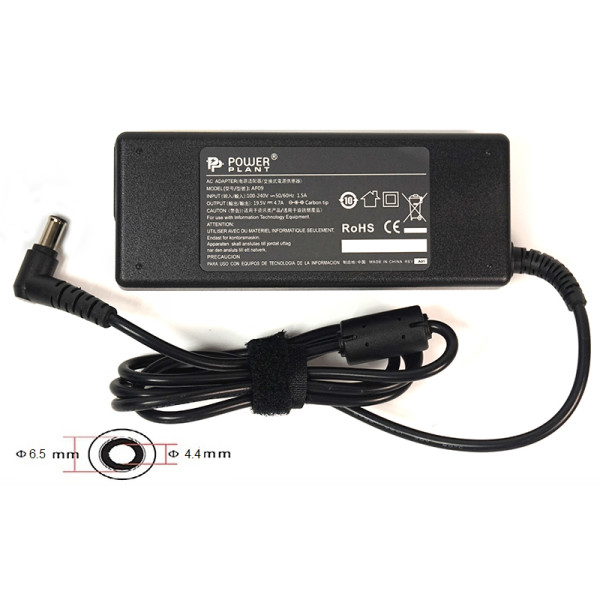 Блок живлення для ноутбуків PowerPlant SONY 220 В, 19.5 В 92 Вт 4.74 А (6.5×4.4)