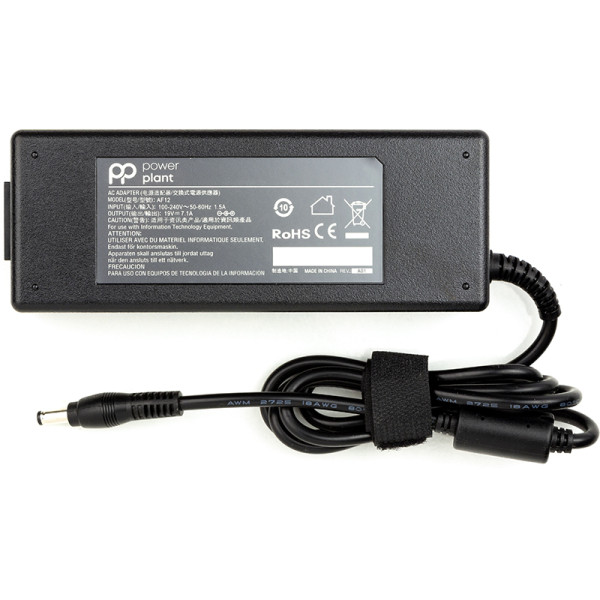 Блок живлення для ноутбуків PowerPlant ASUS 220 В, 19 В, 135 Вт, 7,1 А (5,5×2,5)