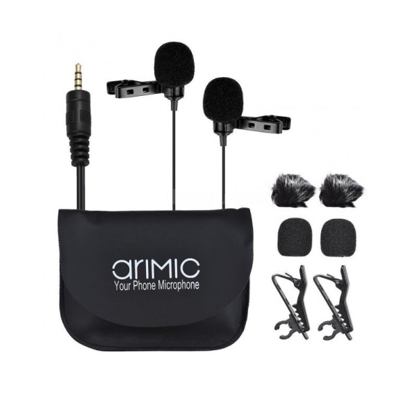 Петличний мікрофон подвійний Ulanzi AriMic Lapel Dual Long 6м (3.5mm)