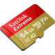 Карта пам'яті microSDXC (UHS-1 U3) SanDisk Extreme для мобільного геймінгу A2 64 ГБ класу 10 V30 (R170 МБ/с, W80 МБ/с)