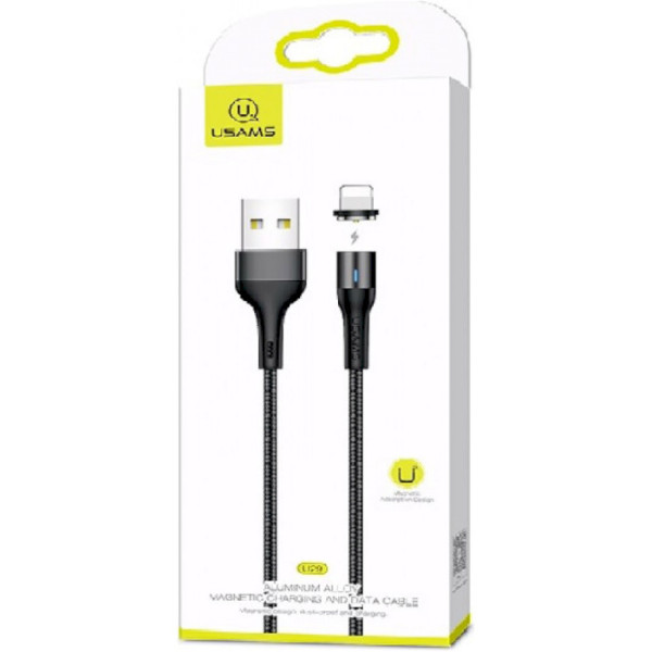 Кабель Usams US-SJ338 U29 Aluminum Alloy Micro Magnetic Cable 2m Black