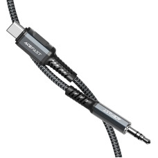 Кабель ACEFAST C1-08 USB-C до 3,5 мм аудіокабель із алюмінієвого сплаву сірого кольору
