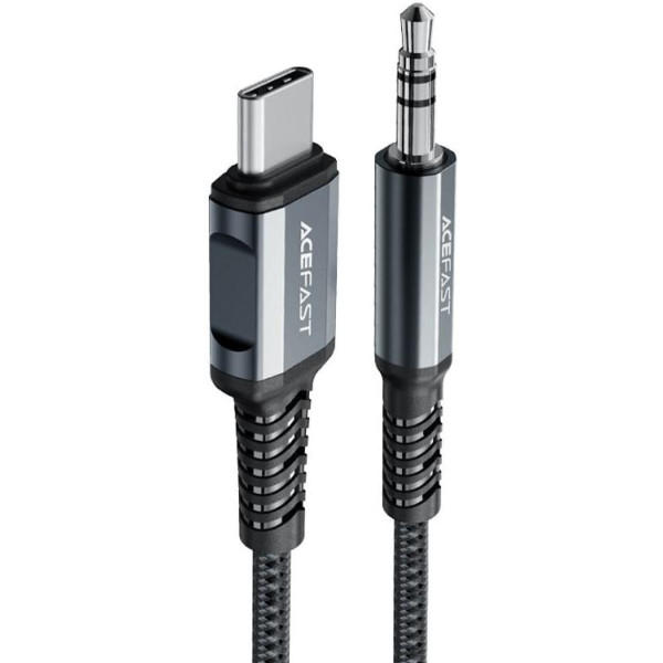 Кабель ACEFAST C1-08 USB-C до 3,5 мм аудіокабель із алюмінієвого сплаву сірого кольору