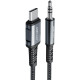 Кабель ACEFAST C1-08 USB-C до 3,5 мм аудіокабель із алюмінієвого сплаву сірого кольору