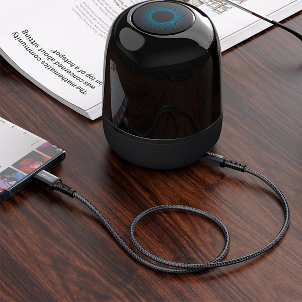 Кабель ACEFAST C1-08 USB-C до 3,5 мм аудіокабель із алюмінієвого сплаву сірого кольору