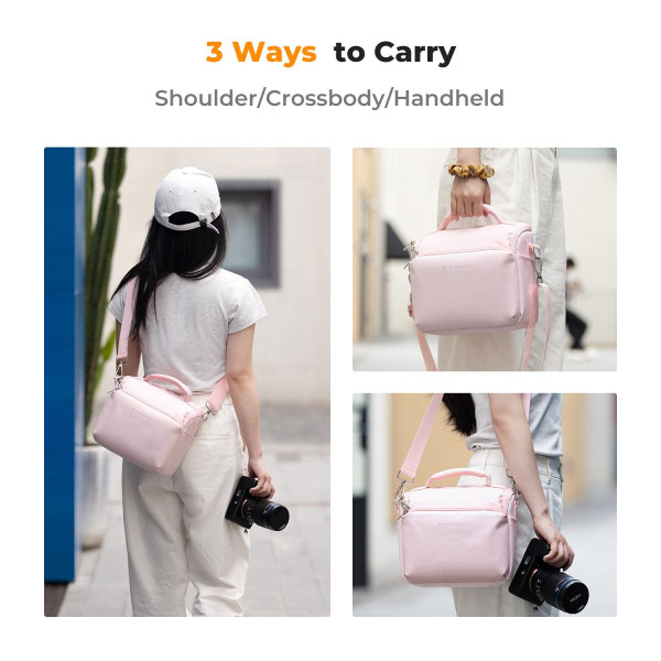 Слинг-сумка K&F Concept Urban Wander 5L — компактная сумка для камеры DSLR/SLR, лёгкая кроссбоди-сумка для фотографов Pink (KF13.179V2)