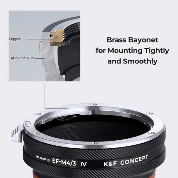 Адаптер K&F Concept для крепления объектива Canon EF к камере с креплением M4/3 (KF06.505)