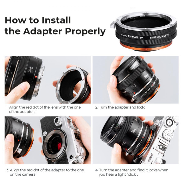 Адаптер K&F Concept для крепления объектива Canon EF к камере с креплением M4/3 (KF06.505)