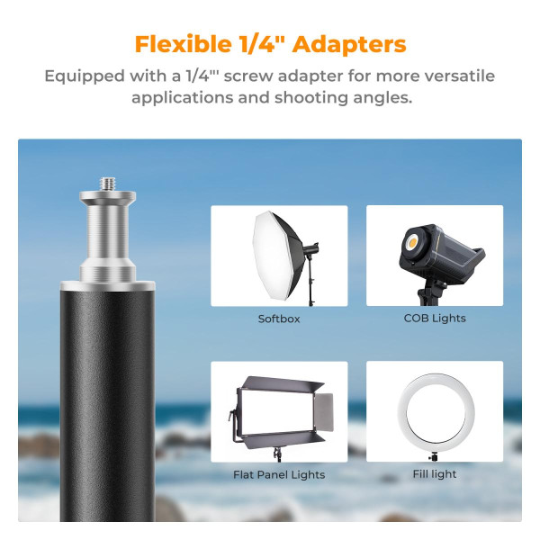 Профессиональная металлическая стойка штатив K&F Concept 280см для студийного света, софтбокса, камеры с винтом 1/4" (KF34.043)