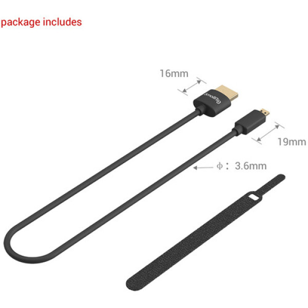 HDMI кабель SmallRig Ultra Slim 4K HDMI Cable (D to A) 35cm