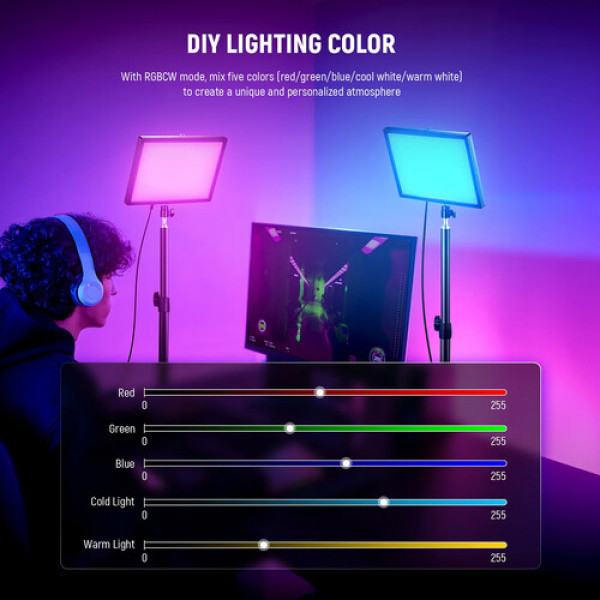 Стримінговий LED RGB світло Neewer GL25C Key Light для трансляцій та контент-зйомки (GL25C)