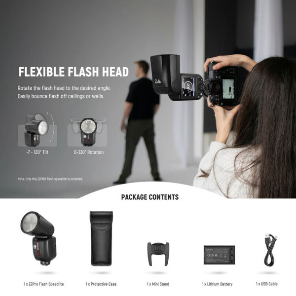 Вспышка NEEWER Z2PRO-S TTL 76 Дж с круглой головкой, АКБ 3000mAh для Sony совместим с Godox