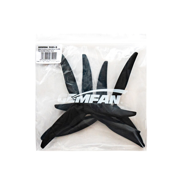 Пропеллеры нейлон GemFan 7035-3 армированные карбоном 2CW+2CCW (черный)