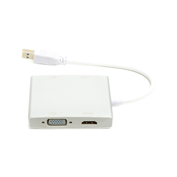 Переходник USB 3.0 до HDMI, DVI, VGA, RJ45 Gigabit Ethernet Power Plant (CA912087)