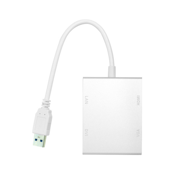 Переходник USB 3.0 до HDMI, DVI, VGA, RJ45 Gigabit Ethernet Power Plant (CA912087)
