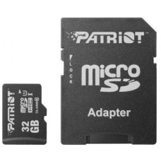 Карта памяти microSDHC (UHS-1) Patriot LX Series 32Gb class 10 (adapter SD)