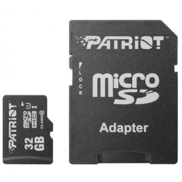 Карта памяти microSDHC (UHS-1) Patriot LX Series 32Gb class 10 (adapter SD)