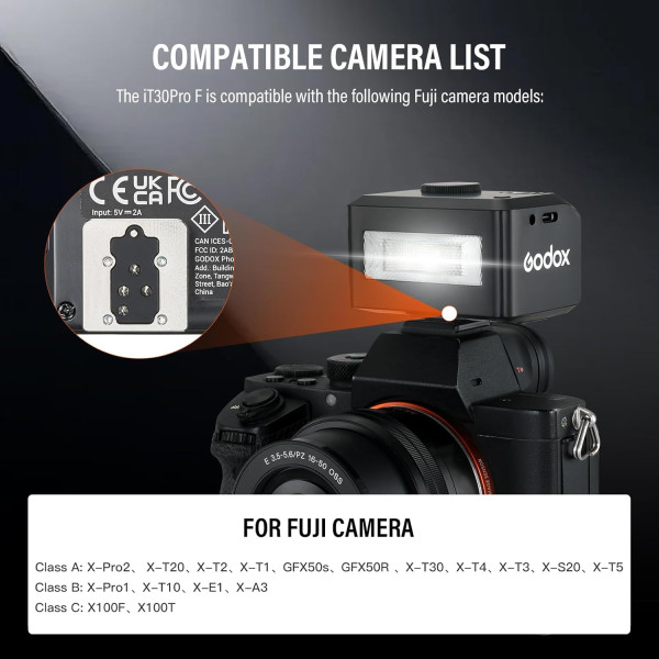 Спалах Godox iT30Pro F TTL Mini Flash for FUJIFILM (Black)(IT30PRO F BLACK)