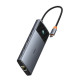 USB-хаб Baseus Metal Gleam Series II 10-в-один Cosmic Black (USB-C до 2×HDMI + USB-A 10 Гбіт/с + USB-C 10 Гбіт/с + RJ45 + інші порти)