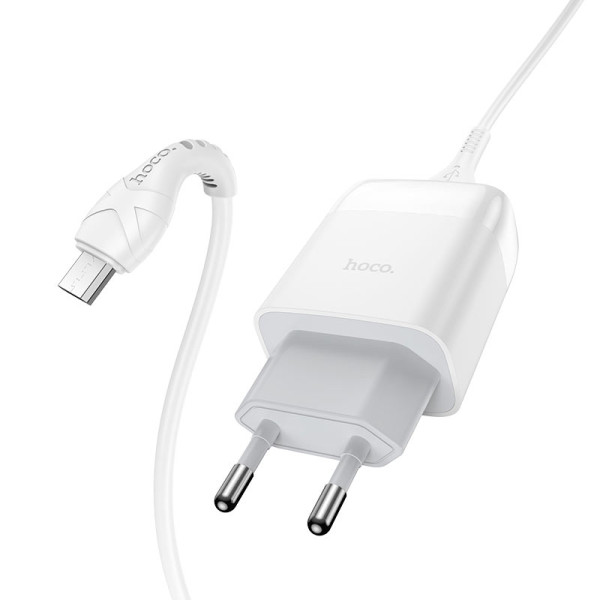 Сетевое зарядное устройство с кабелем HOCO C72Q Glorious single port QC3.0 charger set(Micro) 18W White