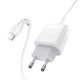 Сетевое зарядное устройство с кабелем HOCO C72Q Glorious single port QC3.0 charger set(Micro) 18W White