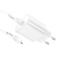 Сетевое зарядное устройство с кабелем HOCO N22 Jetta PD25W charger set (Type-C to iP)(EU) White