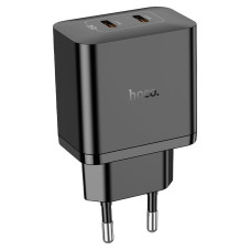 Сетевое зарядное устройство HOCO N35 Streamer dual-port PD45W GaN (2C) charger(EU) Black