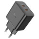Сетевое зарядное устройство HOCO N35 Streamer dual-port PD45W GaN (2C) charger(EU) Black