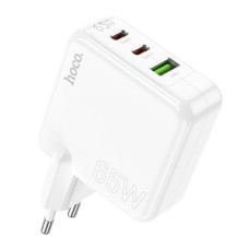 Сетевое зарядное устройство HOCO C115A Header PD65W GaN three-port(2C1A) charger White