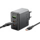 Сетевое зарядное устройство с кабелем BOROFONE BN22 Lena PD65W (2C1A) charger set (C to C(EU) Metal Gray