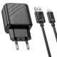 Сетевое зарядное устройство с кабелем HOCO CS21A Rich single port QC3.0 charger set(Micro)(EU) Black