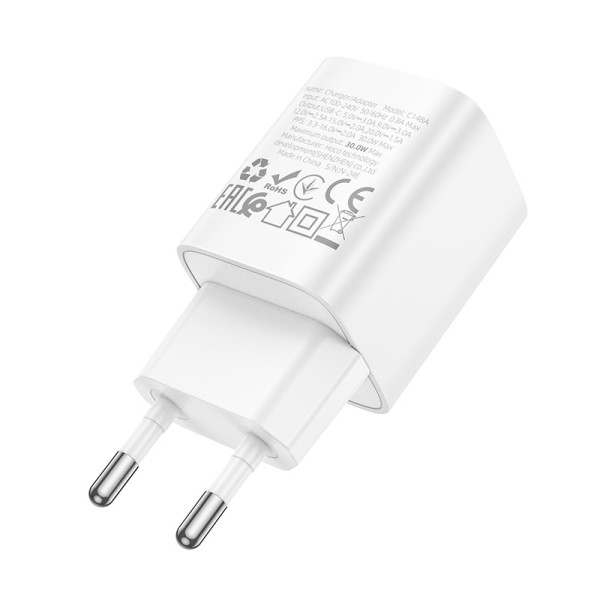 Сетевое зарядное устройство HOCO C148A Charm single port PD30W charger (EU) White